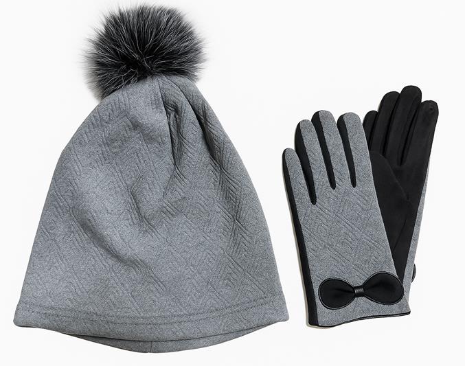 Малгай бээлий сет саарал