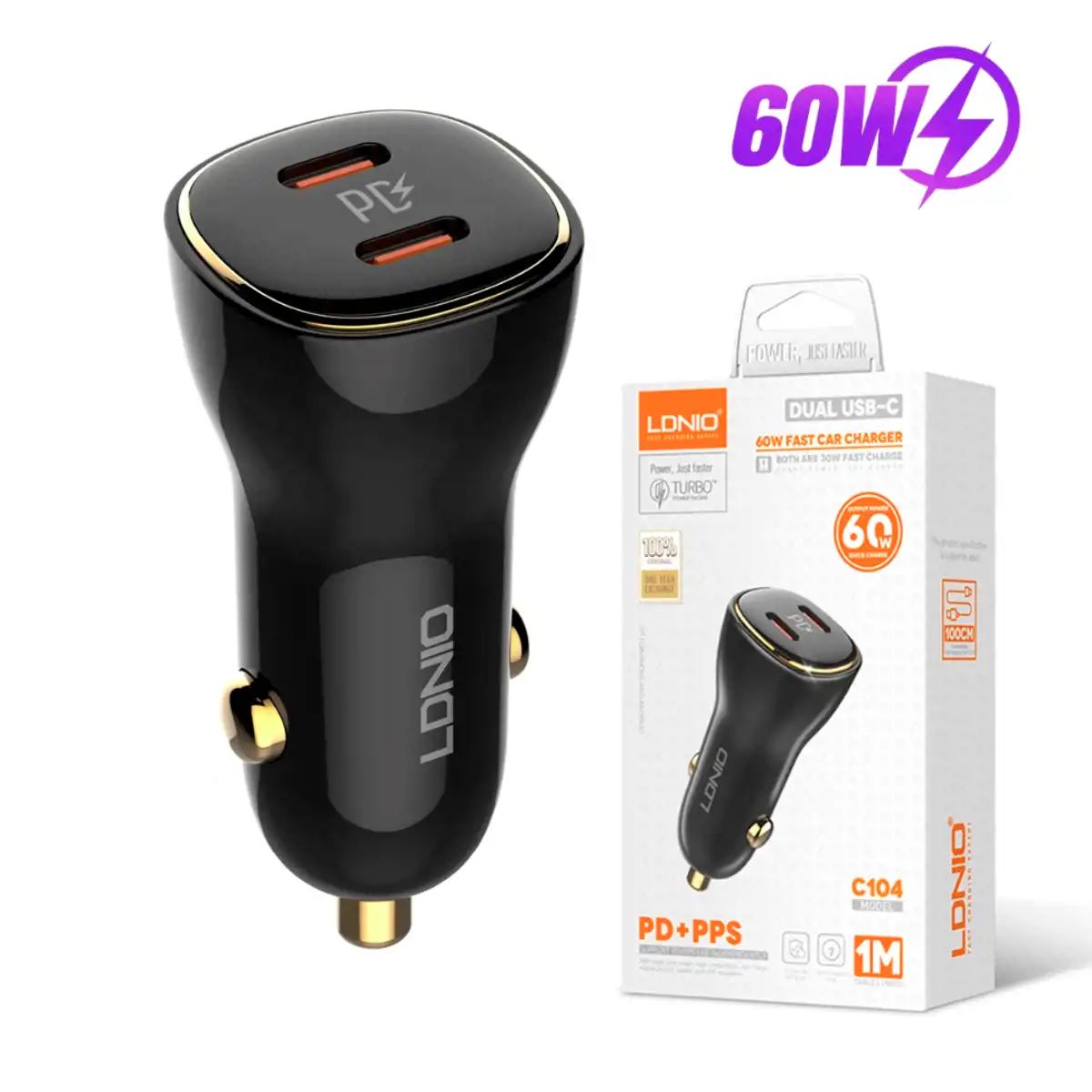 Цэнэглэгч машины 60w type c lightning