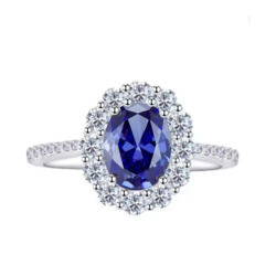 Лаб индранил 18К алтаар бүрсэн цэвэр мөнгөн бөгж