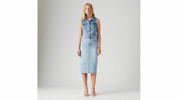 HR BACK SLIT SKIRT RIVETING CLEAN HEM