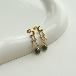 Ногоон хаштай саран унждаг ээмэг