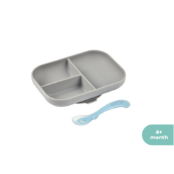 Beaba Silicone Set Таваг, халбага сэт саарал