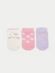 Floral Baby Girl Booties Socks 3-Piece
