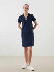 Polo Neck A-Line Pique Dress