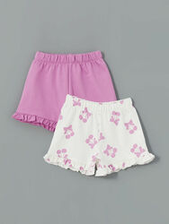 Printed Ruffled Girls' Shorts 2 Pack