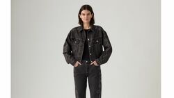 SHRUNKEN 90S NO PLEAT BEJEWELED TRUCKER